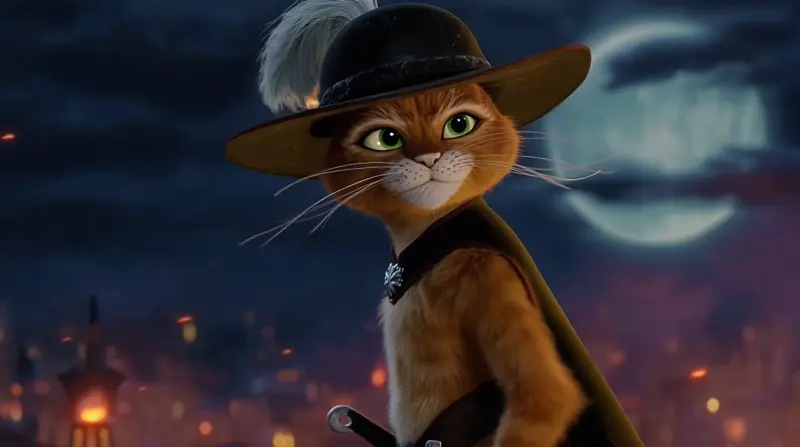 Cat with hat and swords like a west cowboy - AI Video Generator result